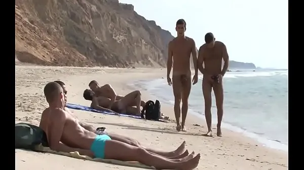 XXX Beach gay orgy warm Movies