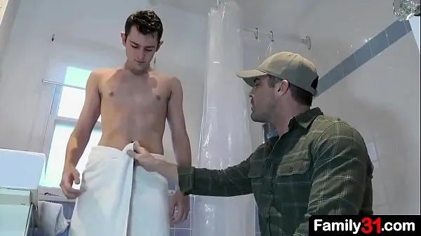 XXX Stepdad walks in on the boy taking a shower and is captivated by his youthful body warm Movies