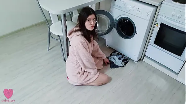 XXX My girlfriend was NOT stuck in the washing machine and caught me when I wanted to fuck her pussy warm Movies