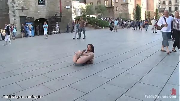 XXX Gagged and tied Spanish hottie Samia Duarte left on public sidewalk then in van hard fucked till walked in crowded streets at night by Princess Donna Dolore and James Deen warm Movies