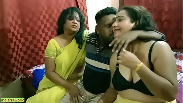 XXX Indian Bengali boy getting scared to fuck two milf bhabhi !! Best erotic threesome sex warm Movies